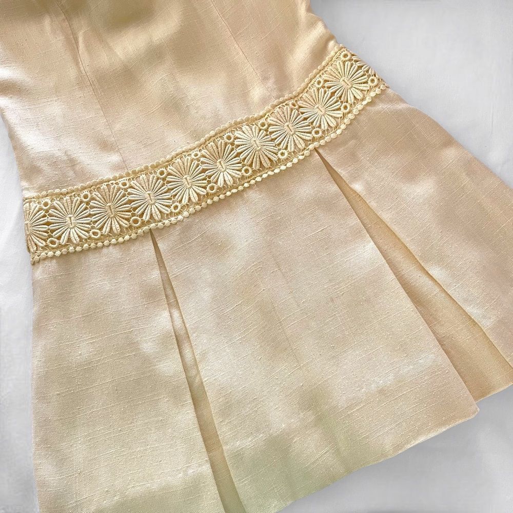 Vintage Henry Lee Mod Linen Daisy Dress - Picture 6 of 9